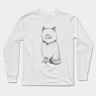 Kitty With A Fish Cracker Long Sleeve T-Shirt